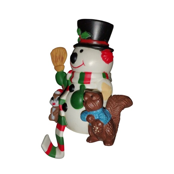 Vintage Christmas Plastic Stocking Hanger/Holder Snowman 1986 Nationwide 4”H - Picture 2 of 7